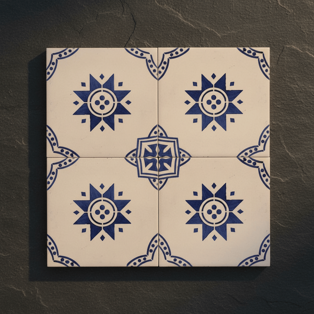 Azulejo portugais I Carreau de faïence du Portugal Azulejo Padrão 11x11cm