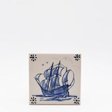 Azulejo portugais I Carreau de faience représentant un bateau Azulejo 11x11cm - Navio