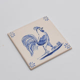 Azulejo portugais I Carreau de faience représentant un coq Azulejo 11x11cm - Galo