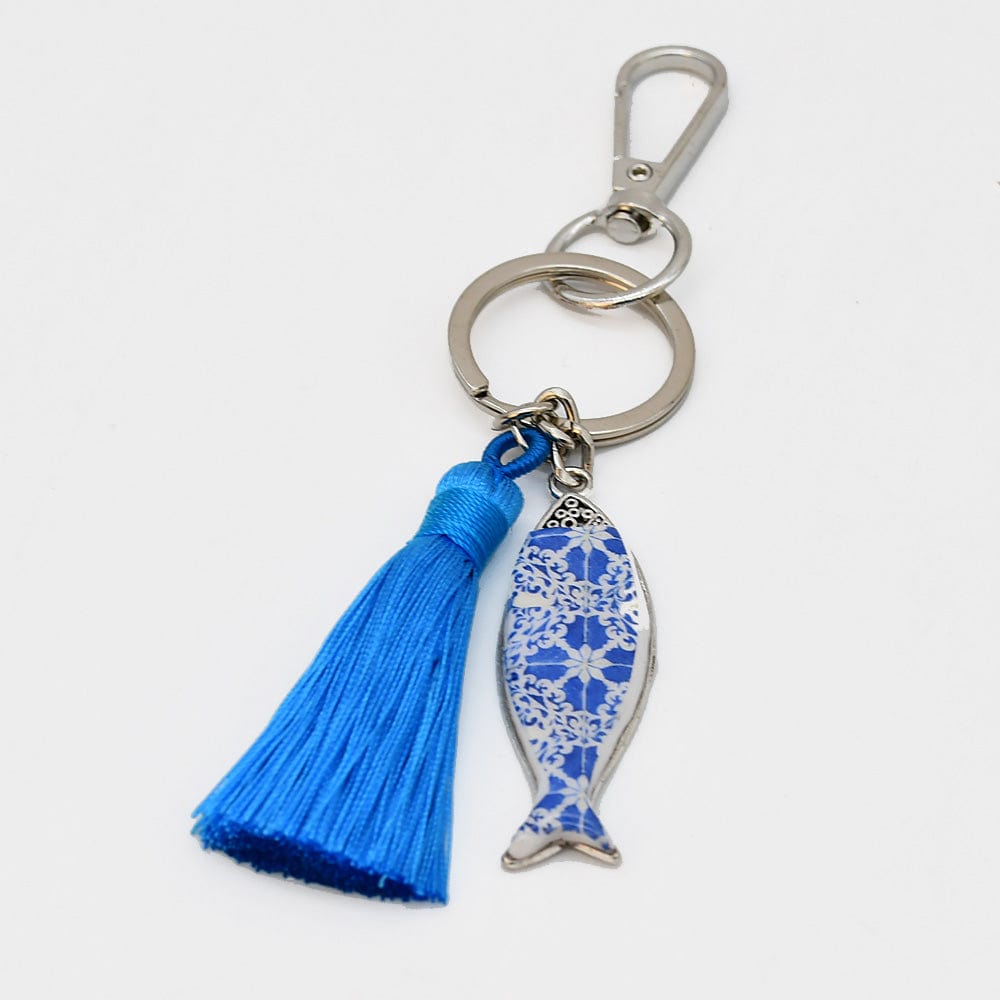 Bague carrée aux motifs azulejos I Bijoux fantaisie portugais Porte-clés "Azulejos"
