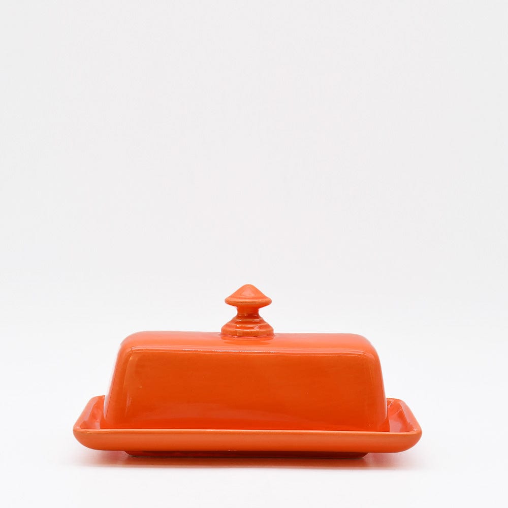 Beurrier orange en céramique portugaise Beurrier en céramique - Orange