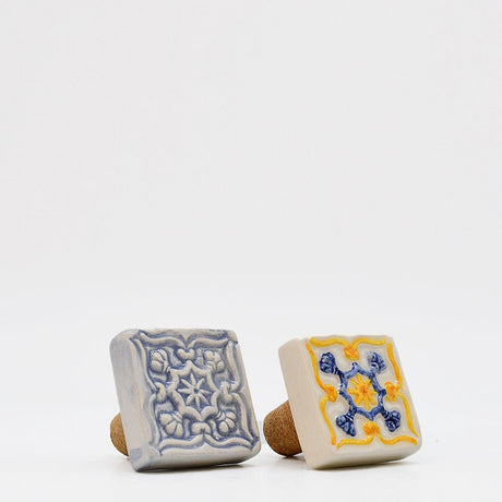 Boite à coton en céramique bleue I Céramique du Portugal # DRAFT Bouchon de remplacement 1