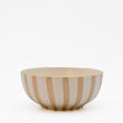 Bol à céréales en céramique portugaise rayé moka et blanc Bol à céréales rayé "Costa Nova Mar" 16cm - Moka