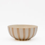 Bol à céréales en céramique portugaise rayé moka et blanc Bol à céréales rayé "Costa Nova Mar" 16cm - Moka