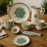 Bol en céramique aux motifs azulejos verts Bol en céramique "Brasão" 13cm - Vert