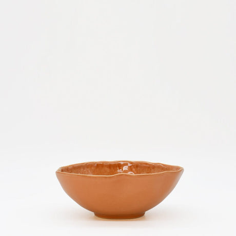 Bol orange feuille de chou en grès | Fabriquée au Portugal Bol en grès en forme de chou - Orange