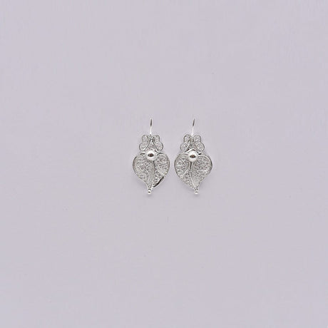 Boucles d'oreille Coeur de Viana en Argent 2,5 cm I Vente en ligne Coração de Viana I Boucles d'oreille en argent - 2,5cm