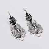 Boucles d'oreille de la Reine en argent 5cm I Bijoux portugais Brincos À Rainha I Boucles d'oreille en argent oxydé - 4.5cm