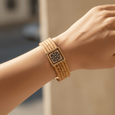 Bracelet en liège 4 cordons minimaliste – Artisanal portugais vegan Bracelet en liège