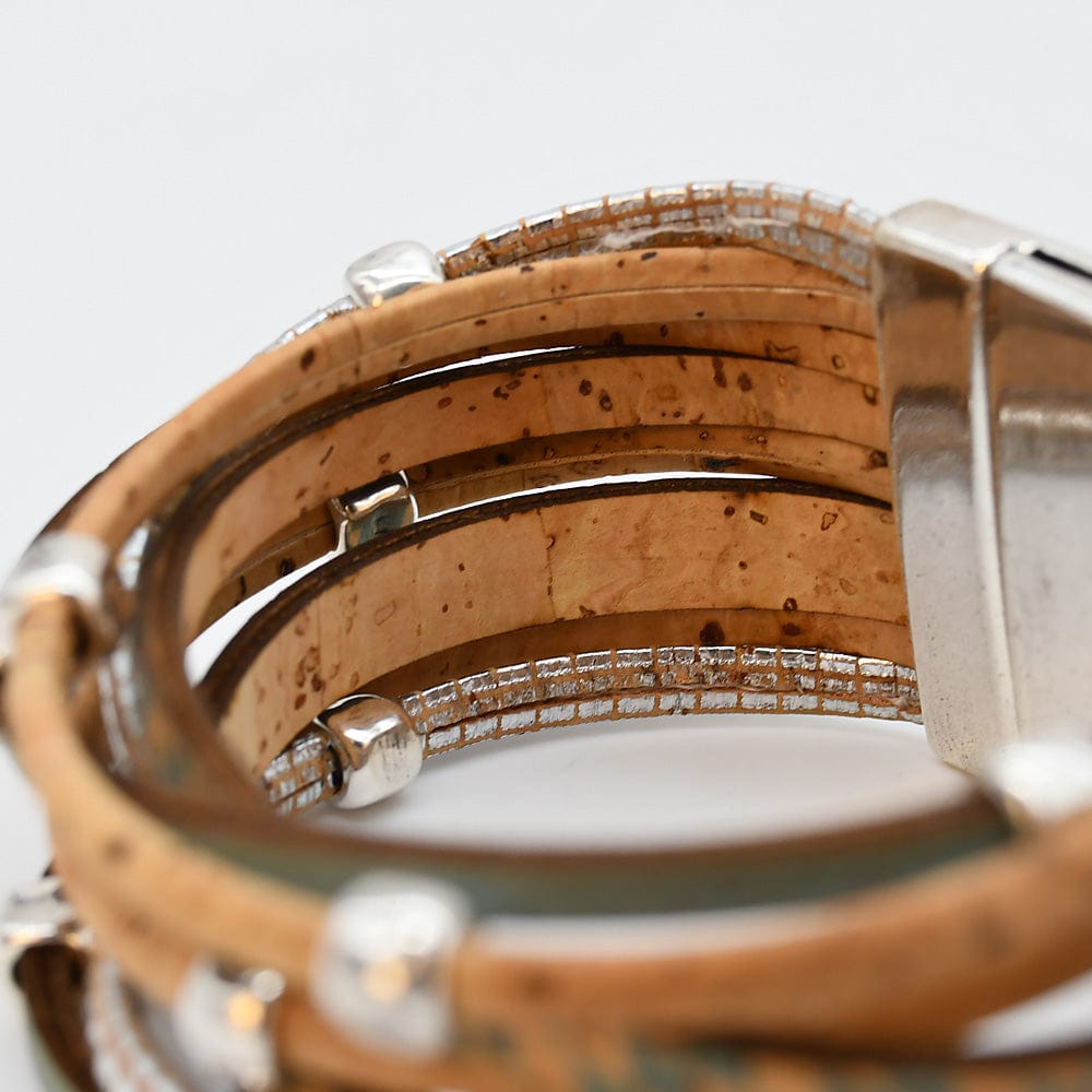 Bracelet en liège tressé noir – Unisexe, élégant et artisanal Bracelet en liège
