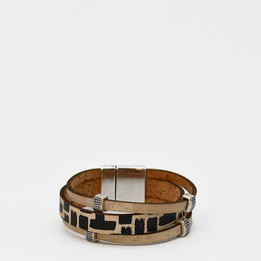 Bracelet en liège tressé noir – Unisexe, élégant et artisanal Bracelet en liège