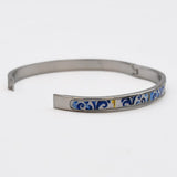 Bracelet en métal aux motifs azulejos bleus I Bijoux fantaisie portugais Bracelet "Azulejos"