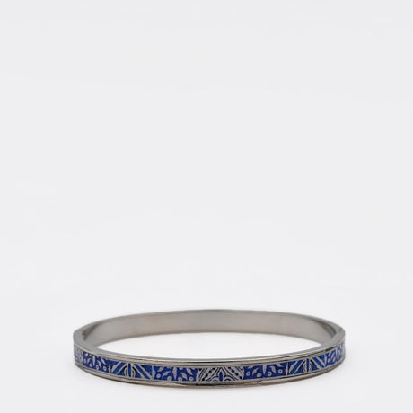 Bracelet en métal aux motifs azulejos bleus I Bijoux fantaisie portugais Bracelet "Azulejos"