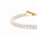 Bracelet en perles blanches avec fermoir doré Bracelet de perles blanches