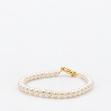 Bracelet en perles blanches avec fermoir doré Bracelet de perles blanches