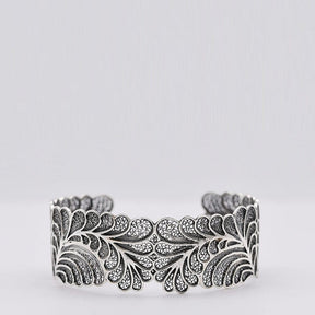 Bracelet manchette en argent oxydé I Orfèvrerie portugaise Bracelet manchette en argent