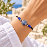 Bracelet médaillon azulejo bleu et blanc | Bijou portugais Bracelet "Azulejos"