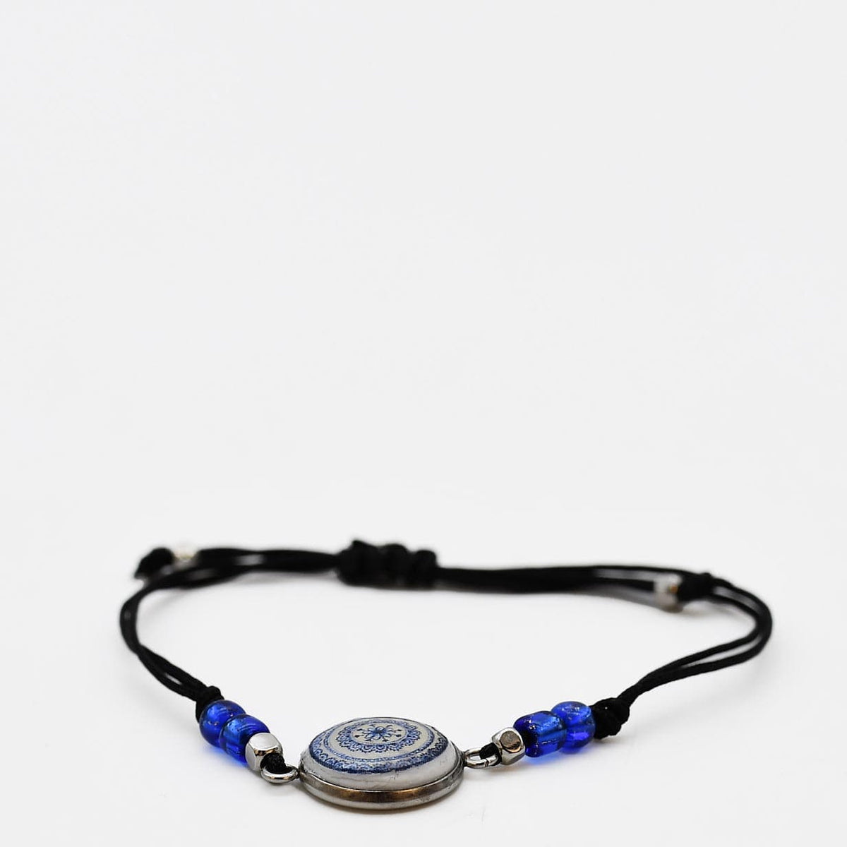 Bracelet médaillon azulejo bleu et blanc | Bijou portugais Bracelet "Azulejos"