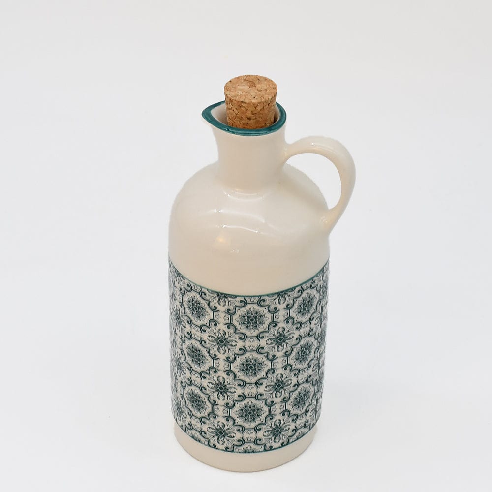 Carafe à huile en céramique motifs azulejos verts Carafe à huile en céramique "Padrão" - Verte