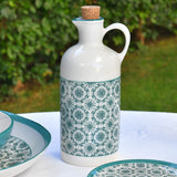 Carafe à huile en céramique motifs azulejos verts Carafe à huile en céramique "Padrão" - Verte
