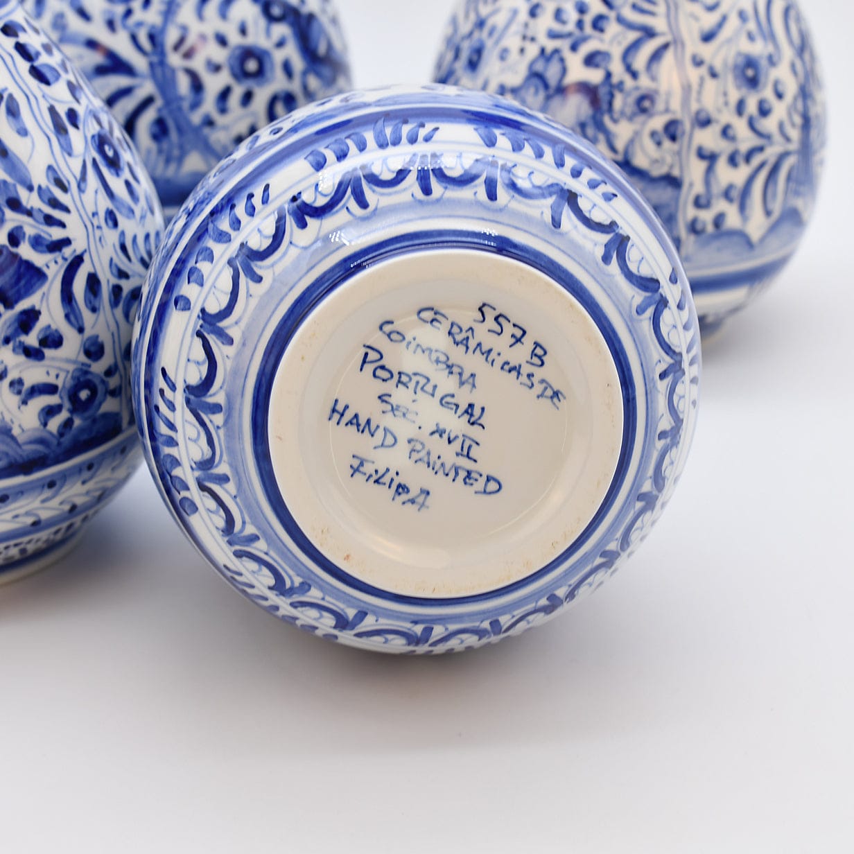 Hand-Painted Coimbra Ceramic Blue Pitcher – Traditional Portuguese