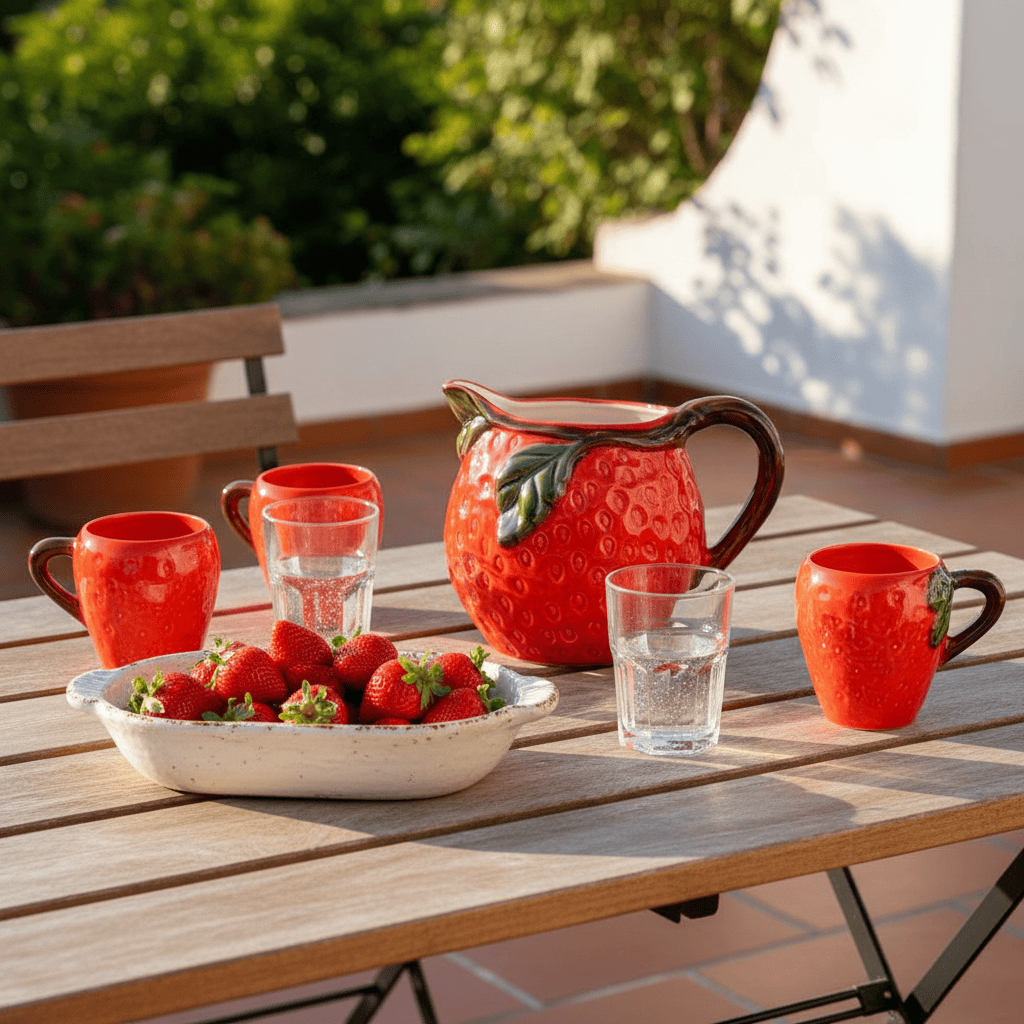 Carafe en céramique en forme de fraise Carafe en céramique en forme de fraise