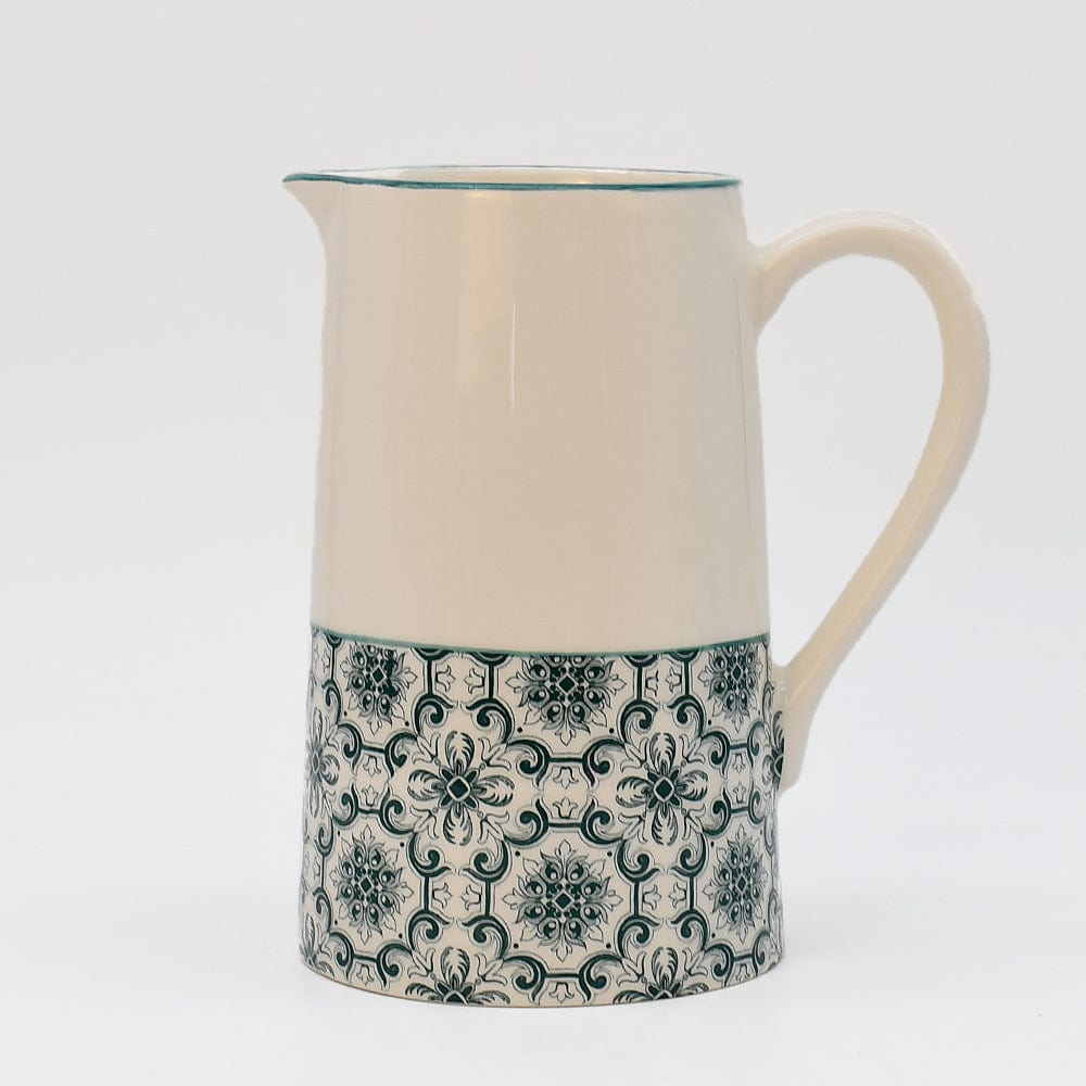 Carafe en céramique verte motifs azulejos Carafe en céramique "Padrão" - Verte