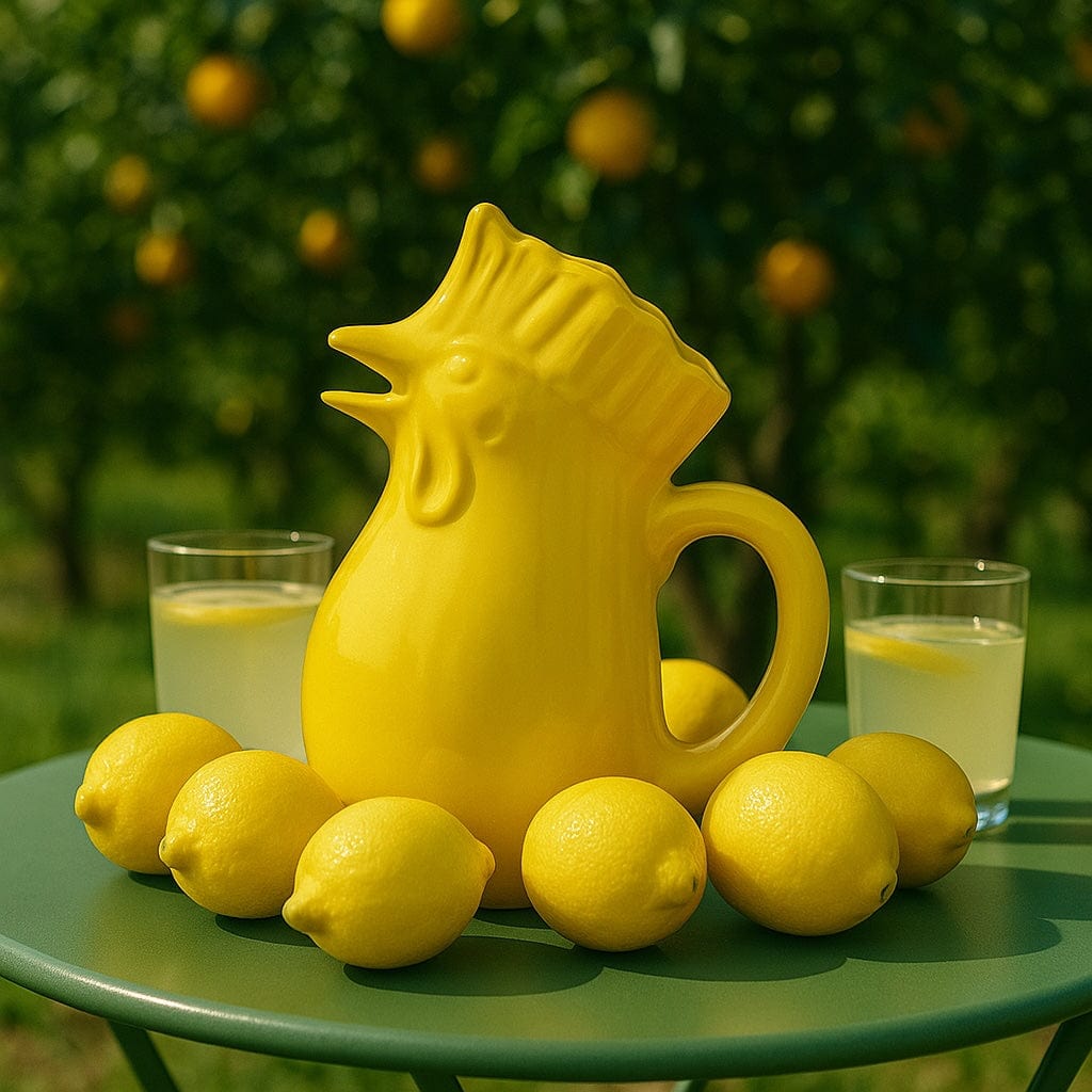 Carafe jaune en céramique en forme de coq Carafe en céramique en forme de coq - Jaune