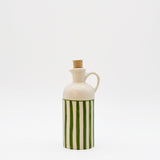 Carafe rayée verte et blanche avec bouchon en liège Carafe à bouchon rayée "Costa Nova Mar" 18cm - Vert