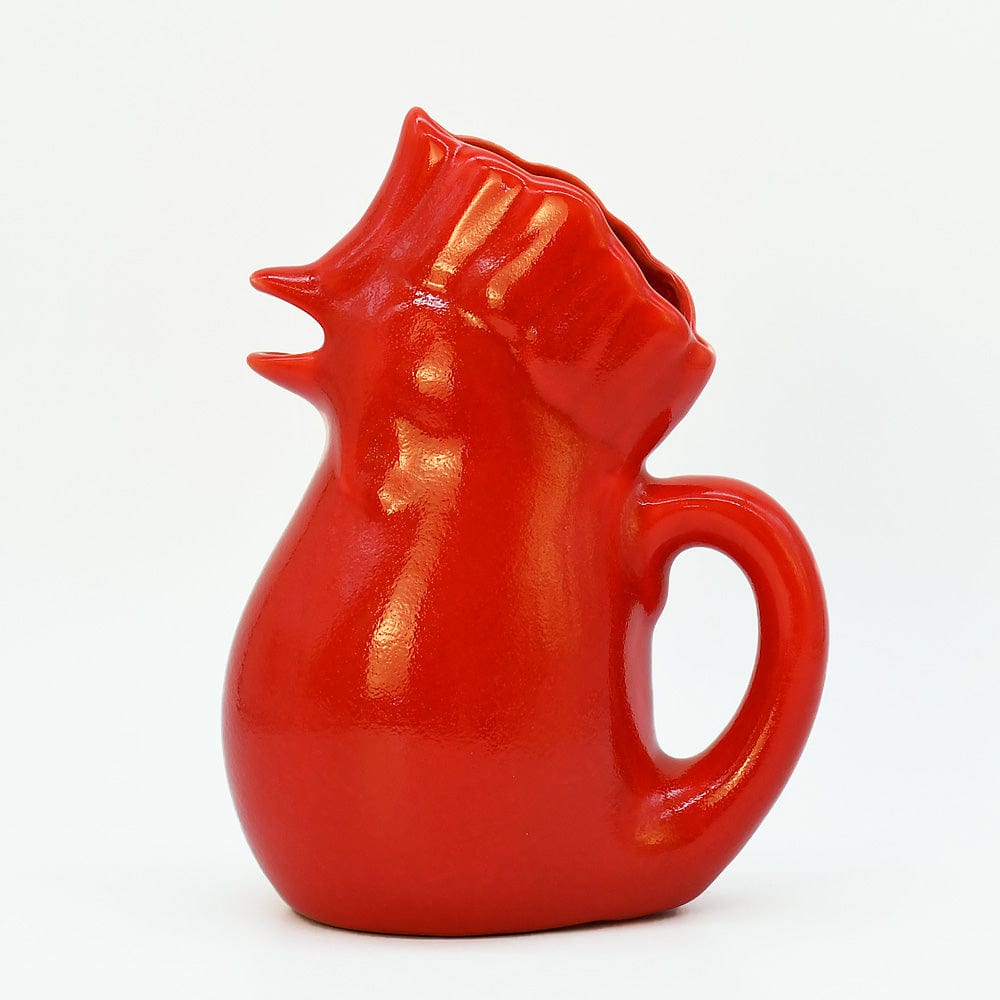 Carafe rouge en céramique en forme de coq Carafe en céramique en forme de coq - Rouge