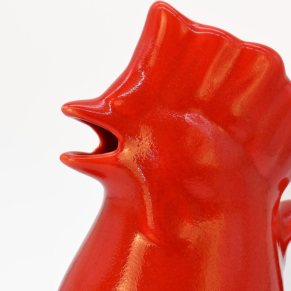Carafe rouge en céramique en forme de coq Carafe en céramique en forme de coq - Rouge