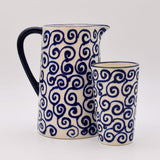 Carafe Tourbillon bleue en céramique artisanale Carafe “Redemoinho” - Bleu