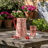 Carafe Tourbillon rouge en céramique artisanale Carafe “Redemoinho” - Rouge