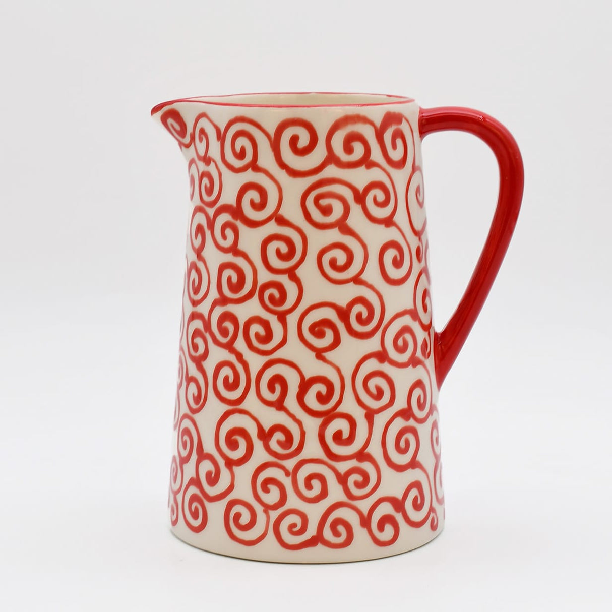 Carafe Tourbillon rouge en céramique artisanale Carafe “Redemoinho” - Rouge