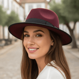 Chapeau en feutre Panama - Bordeaux Chapeau en feutre Panama - Bordeaux