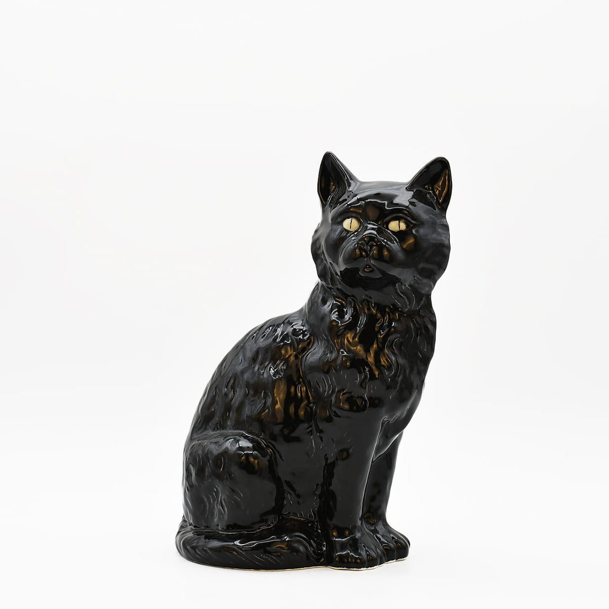 Chat en céramique noire 27 cm | Caldas da Rainha Portugal Chat en céramique - 27cm