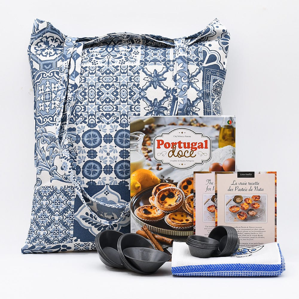 Coffret cadeau Les desserts portugais Coffret cadeau "Desserts portugais" Français / En Tote bag "Azulejos"