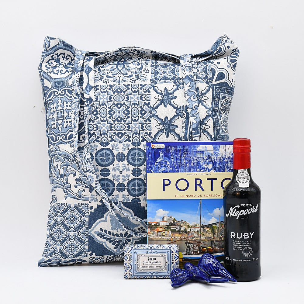 Coffret cadeau portugais I PORTO Coffret cadeau "Porto" Français / En Tote bag "Azulejos"