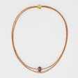 Collier en liège et 4 perles grises élégant et artisanal Collier en liège et perle - Rose