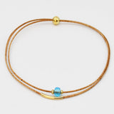 Collier en liège et 4 perles grises élégant et artisanal Collier en liège et perle - Turquoise
