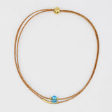 Collier en liège et 4 perles grises élégant et artisanal Collier en liège et perle - Turquoise
