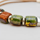 Collier liège et céramique verte Fait main au Portugal Collier en liège et perles - Vert