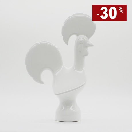 Coq de Barcelos en céramique I Produit artisanal du Portugal Coq portugais en céramique - Blanc