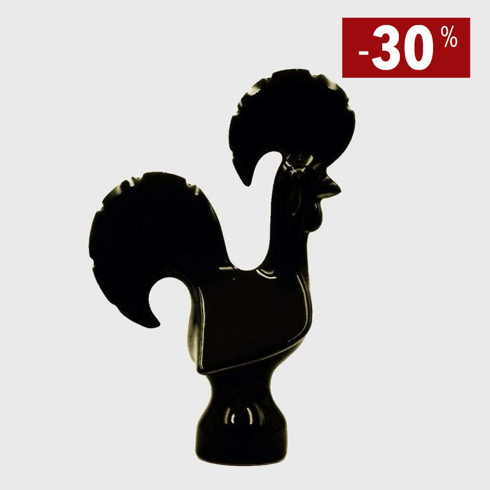 Coq de Barcelos en céramique I Produit artisanal du Portugal Coq portugais en céramique - Noir