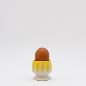 Coquetier en céramique rayé jaune et blanc Coquetier rayé "Costa Nova Mar" - Jaune