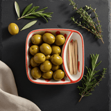 Coupe à olives en céramique portugaise rouge Petite assiette à olives en céramique "Andorinha" - Rouge