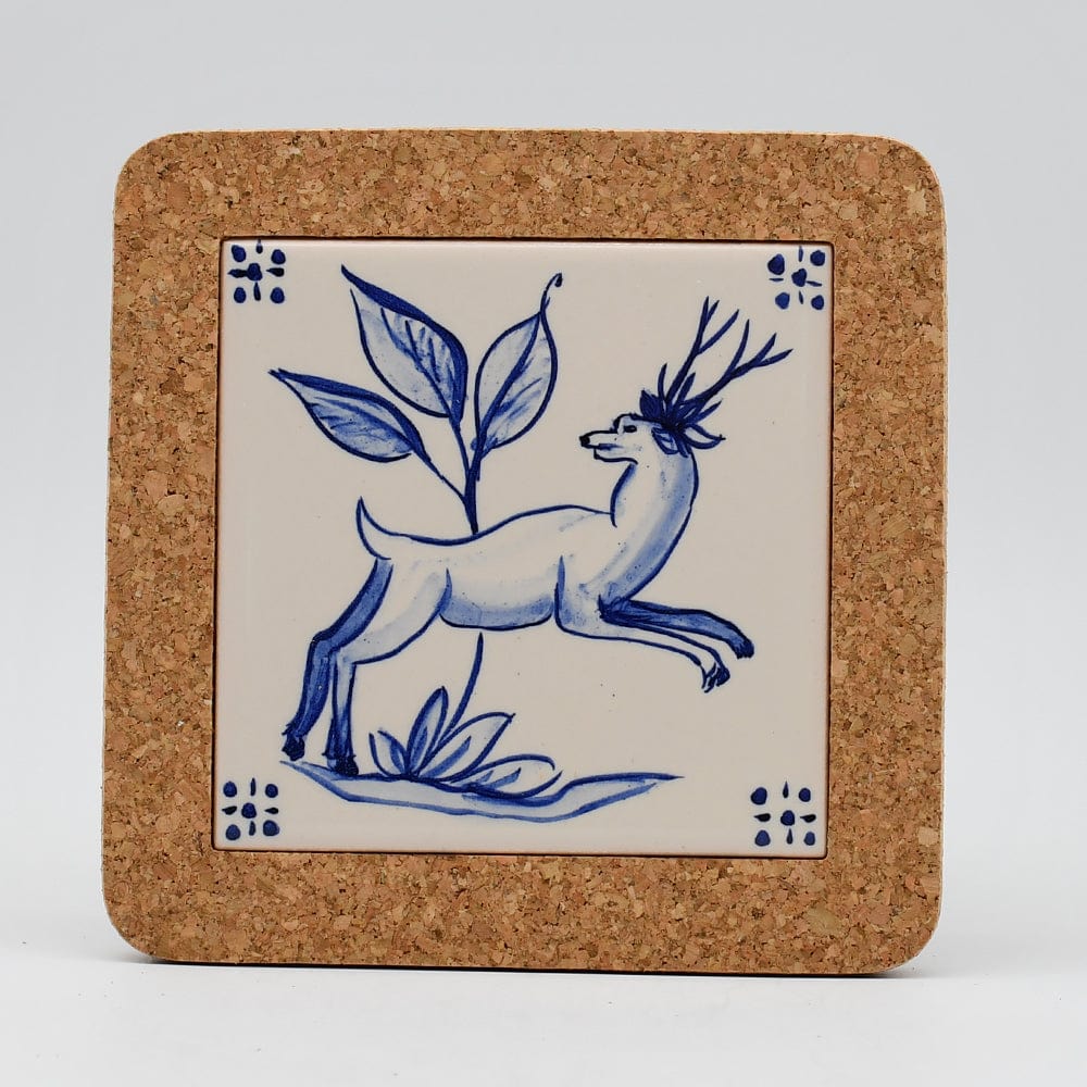 Dessous de plat en liège et céramique "Azulejos" - 15cm Motif 1