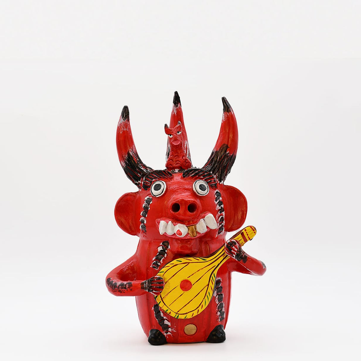 Diable et sa guitare en terre cuite - Original de Prazeres Cota Diabo com guitarra 30cm - Prazeres Côta