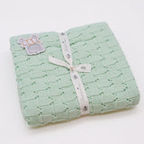 Doudou jaune en coton aux motifs sardines portugaises Couverture en tricot - Vert
