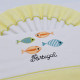 Doudou jaune en coton aux motifs sardines portugaises Tour de lit en coton "Sardinhas" - Jaune